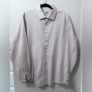 Kenneth Cole Unlisted Dress Shirt Mens Size 17-17.5 36/37 Slim Fit Light Beige